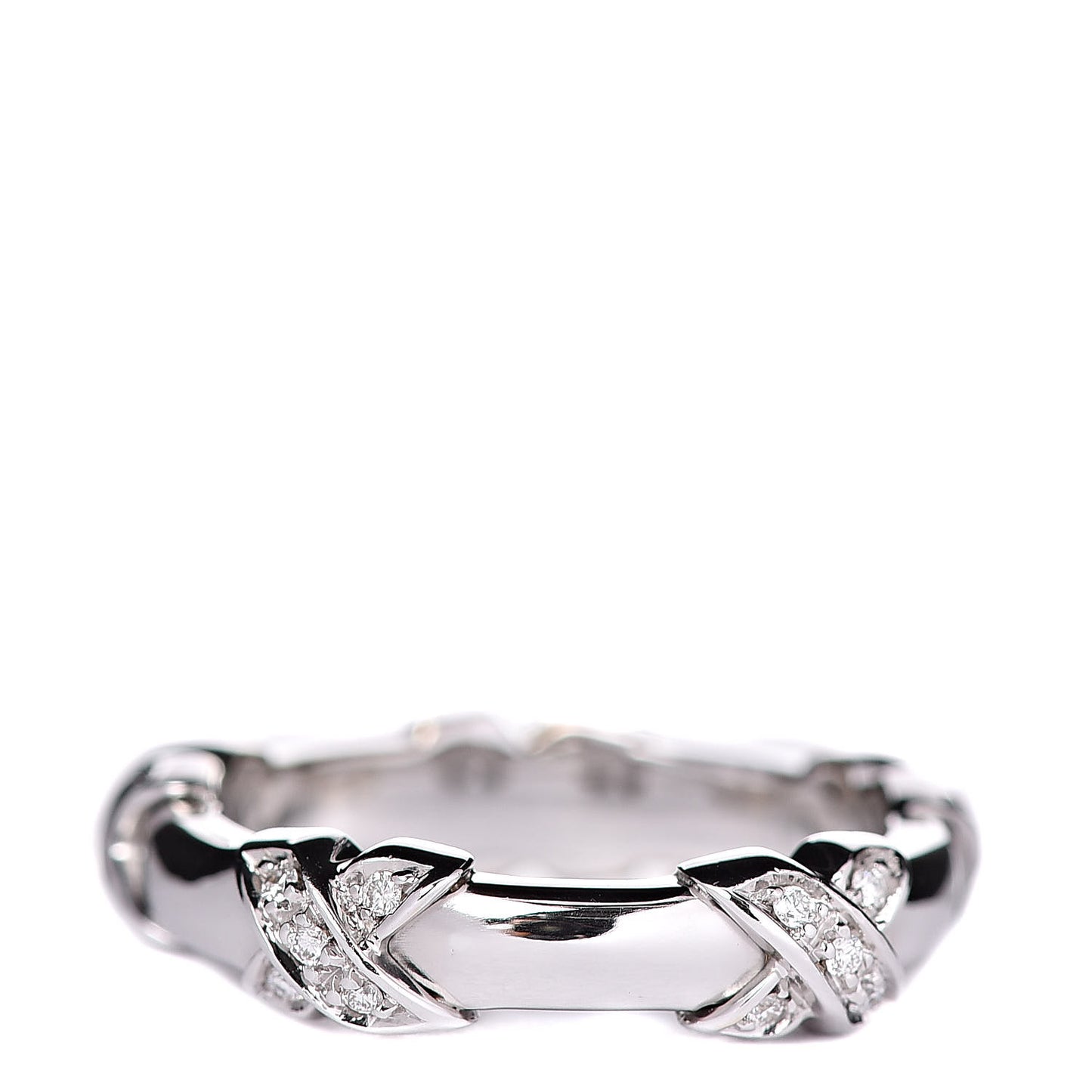 18K White Gold Diamond Signature X Ring 51 5.75