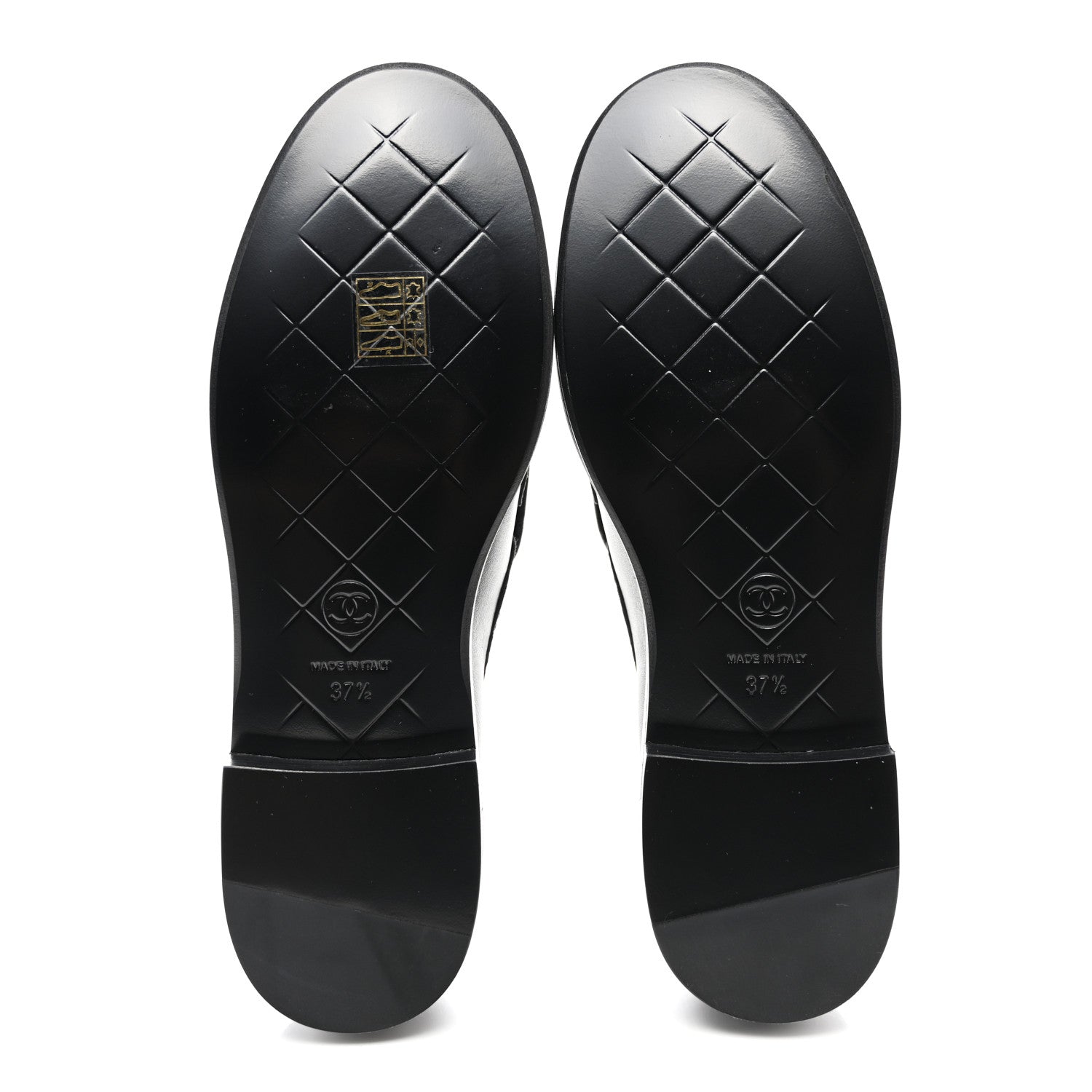 Chanel Lambskin Quilted CC Turnlock Loafers 37.5 Black 5 of 9