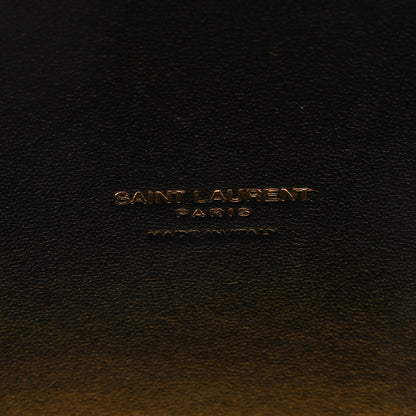 Saint Laurent Metal Calfskin Shagreen Embossed Monogram Minaudiere Tuxedo Box Clutch Blanc Vintage Light Bronze 6 of 10