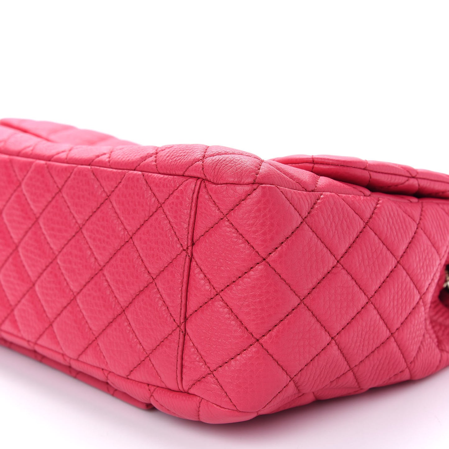 Calfskin Quilted Small XXL Travel Flap Bag Dark Pink