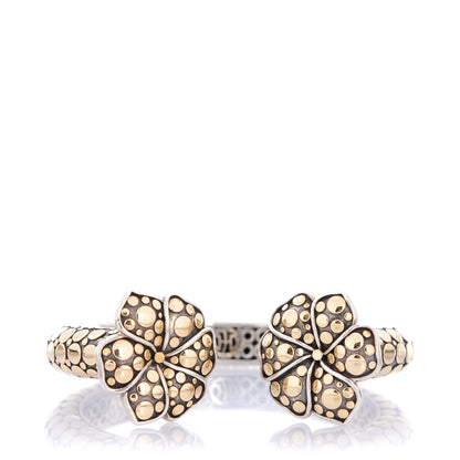 John Hardy 18K Yellow Gold Sterling Silver Ayu Frangipani Flower Cuff M 1 of 8