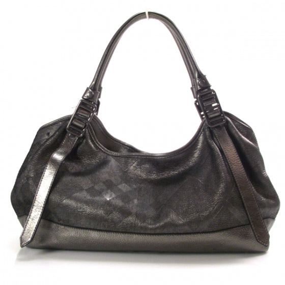 Leather Shimmer Check Lawson Bag