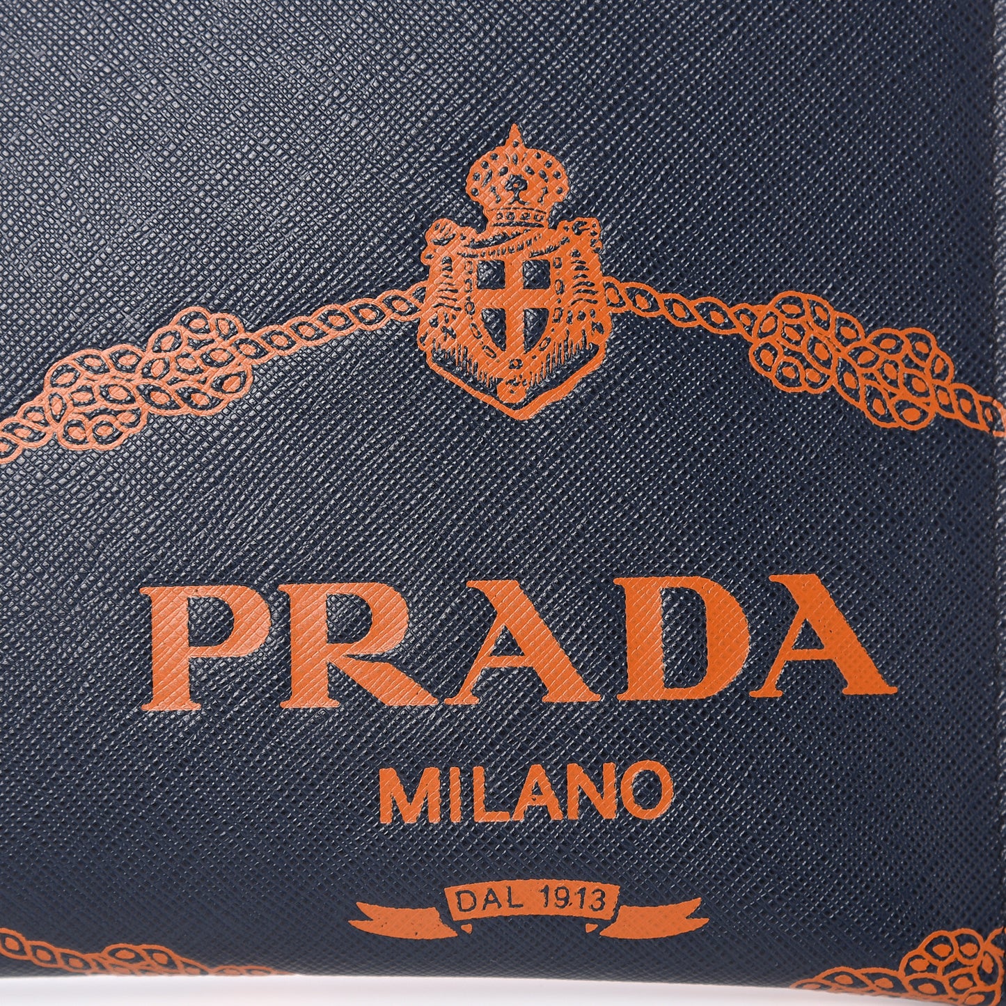 Saffiano Logo Flat Pouch Baltico