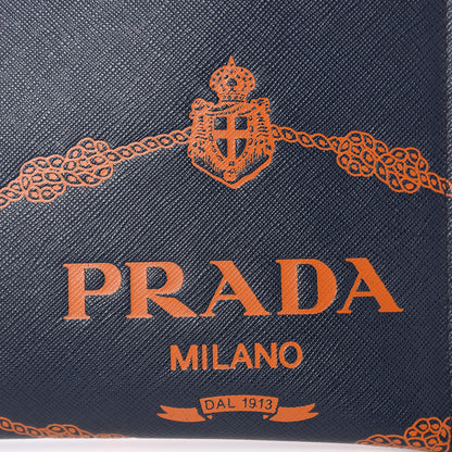 Prada Saffiano Logo Flat Pouch Baltico 7 of 7