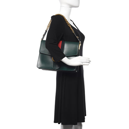 Gucci Tuscany Lux Calfskin Web GG Marmont Shoulder Bag Verde 2 of 15