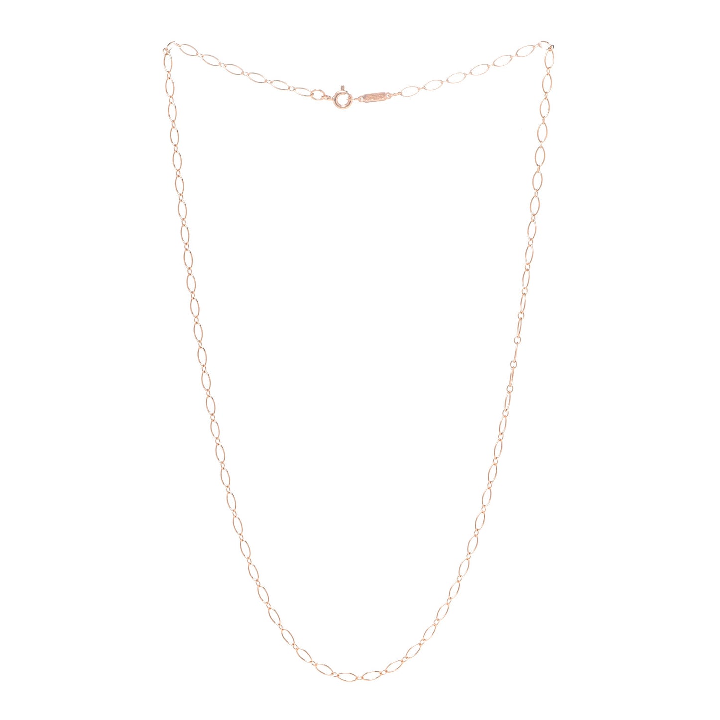 18K Rose Gold Oval Link Chain 18"