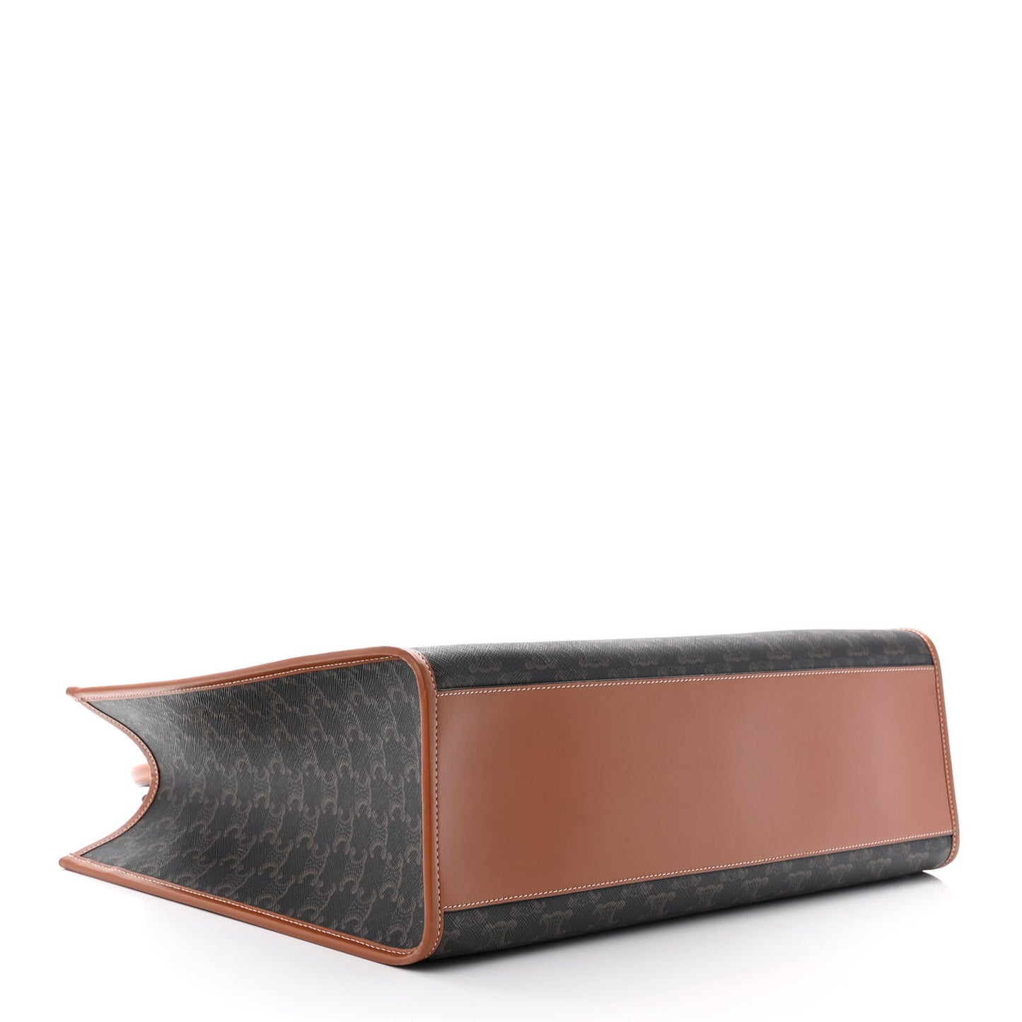 Triomphe Canvas Calfskin Horizontal Cabas Tan
