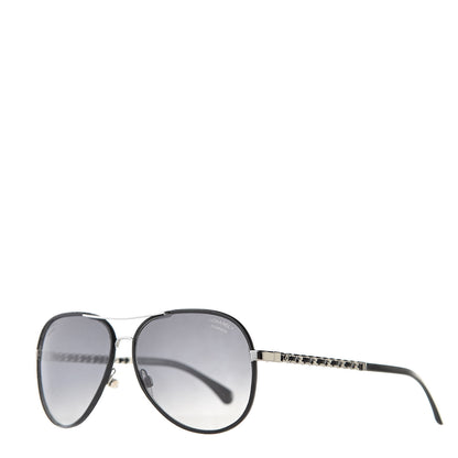 Chanel Polarized Pilot Winter Sunglasses 4219-Q Black 1 of 7