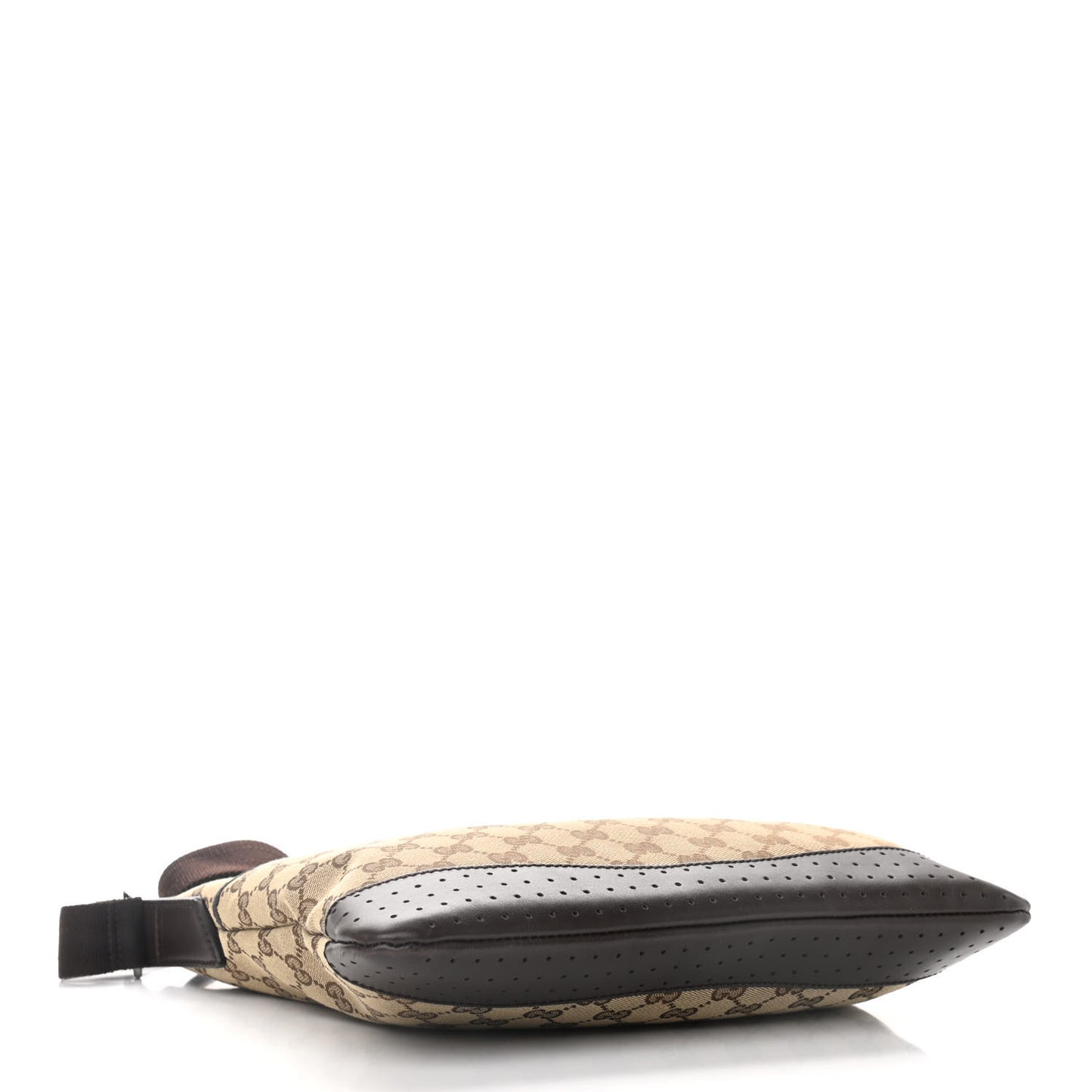 Monogram Calfskin Perforated Medium Flat Messenger Bag Dark Brown