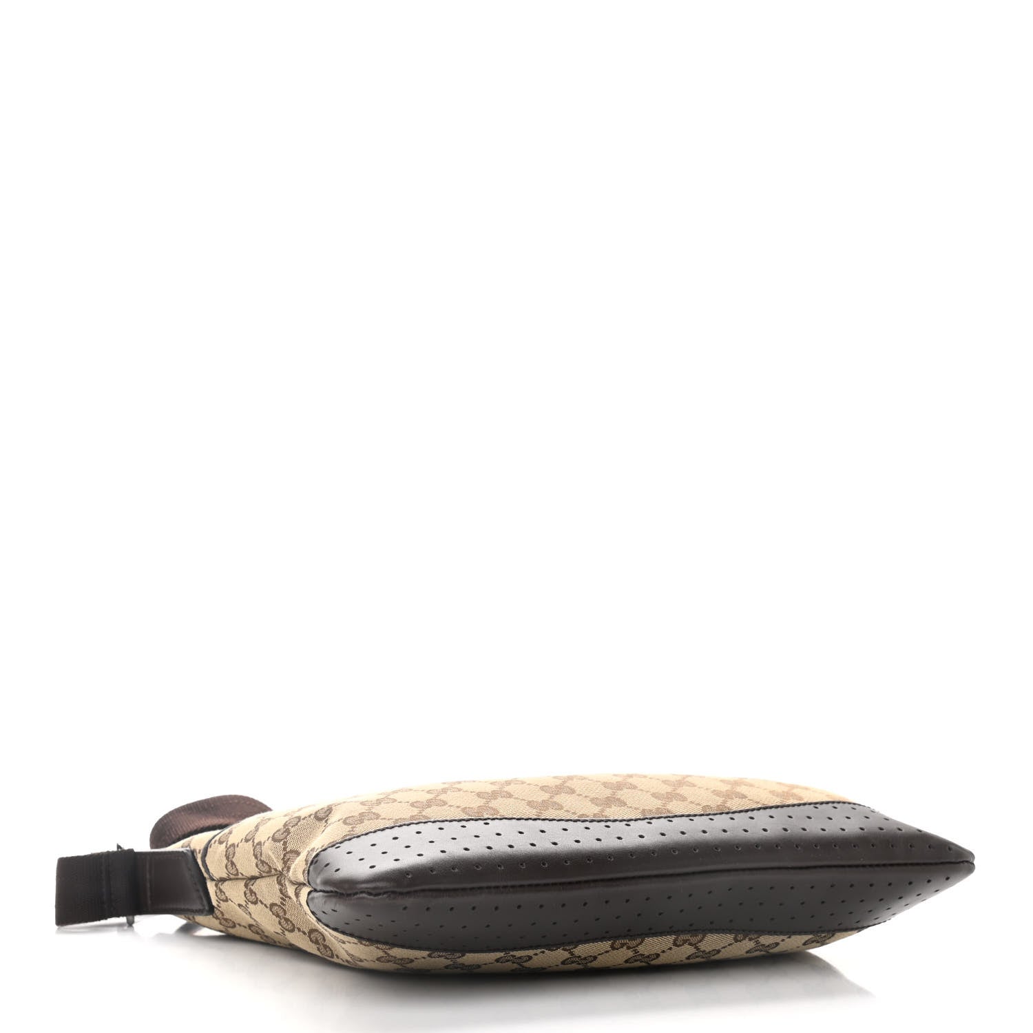 Gucci Monogram Calfskin Perforated Medium Flat Messenger Bag Dark Brown 5 of 12