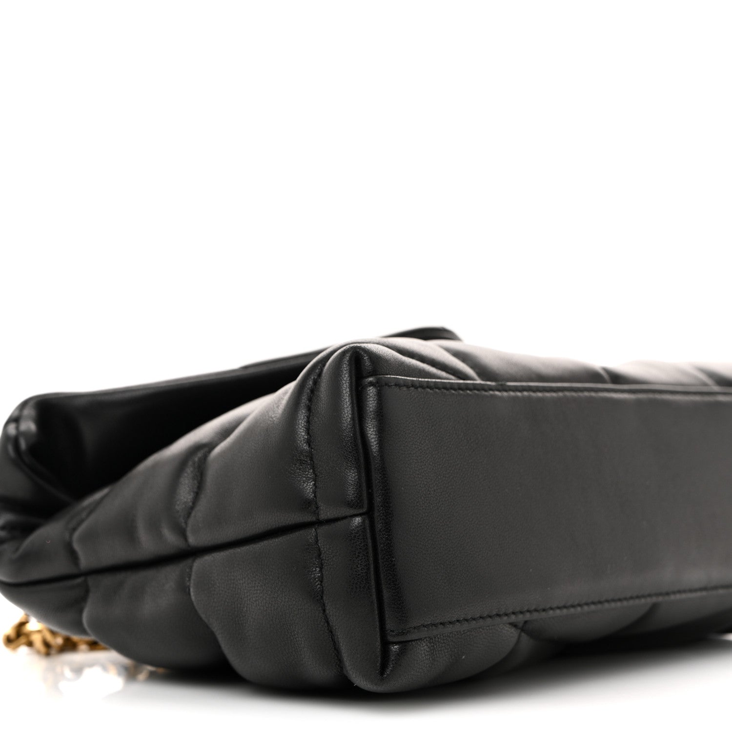 Saint Laurent Lambskin Quilted Toy Loulou Puffer Monogram Chain Satchel Black 9 of 12