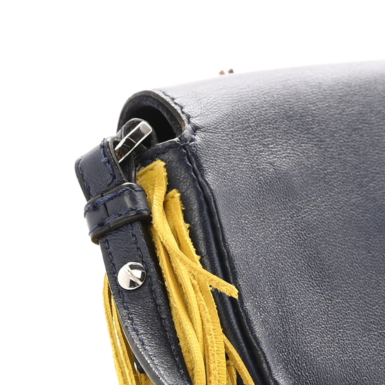 Fendi Nappa Fox Faces Fringe Micro Baguette Black Multicolor 4 of 15