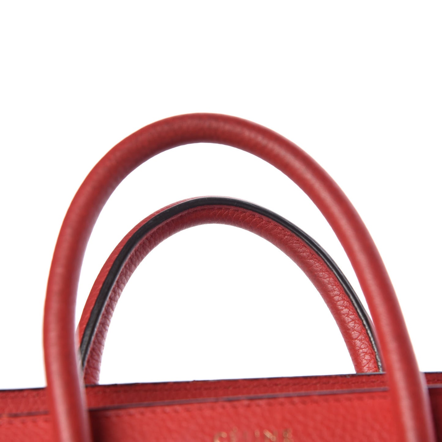 Drummed Calfskin Nano Luggage Coquelicot