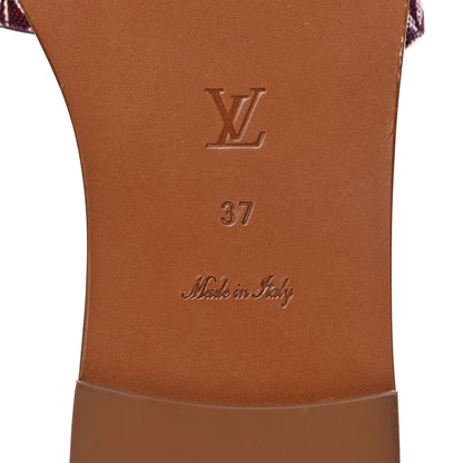 Louis Vuitton Jacquard Since 1854 Lock It Flat Mule 37 Bordeaux 6 of 10