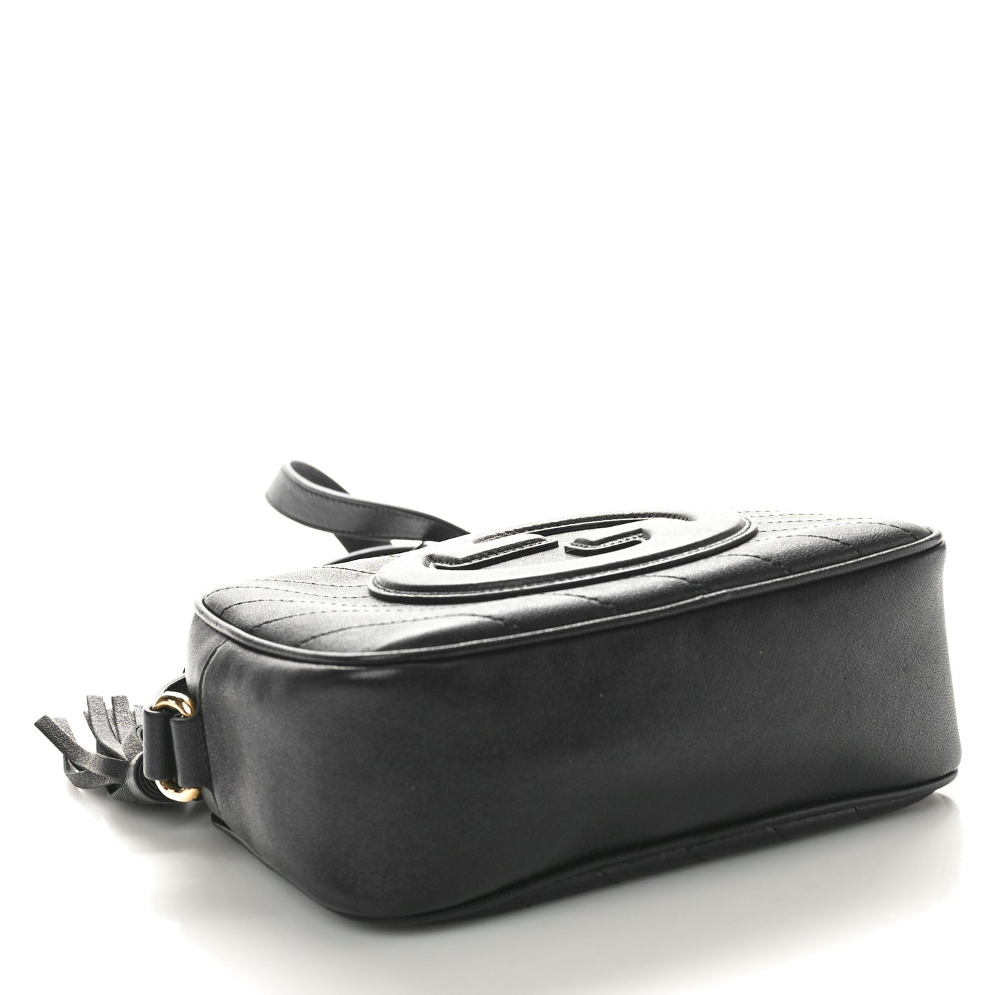 Sakai Be Green Calfskin Diagonal Stitched Small Blondie Shoulder Bag Black