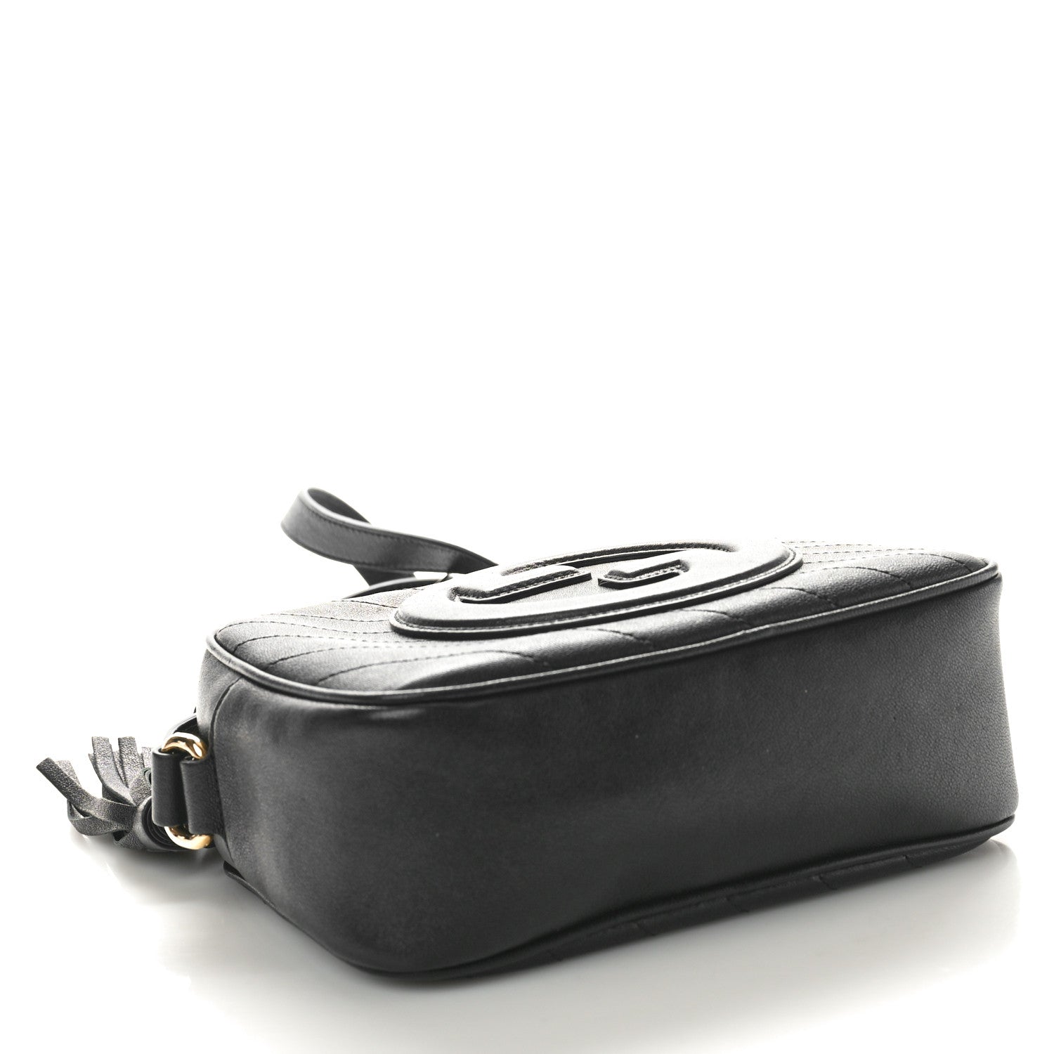 Gucci Sakai Be Green Calfskin Diagonal Stitched Small Blondie Shoulder Bag Black 4 of 10