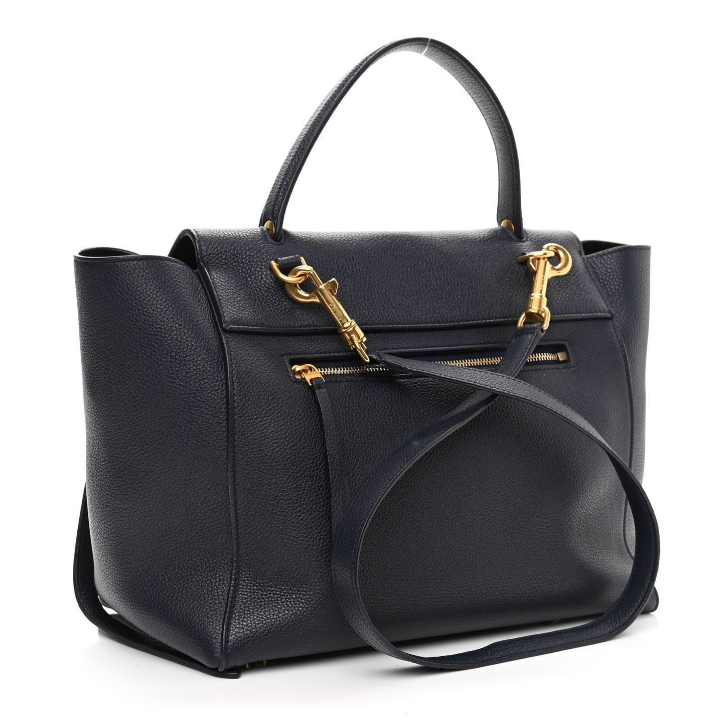 Drummed Calfskin Mini Belt Bag Navy