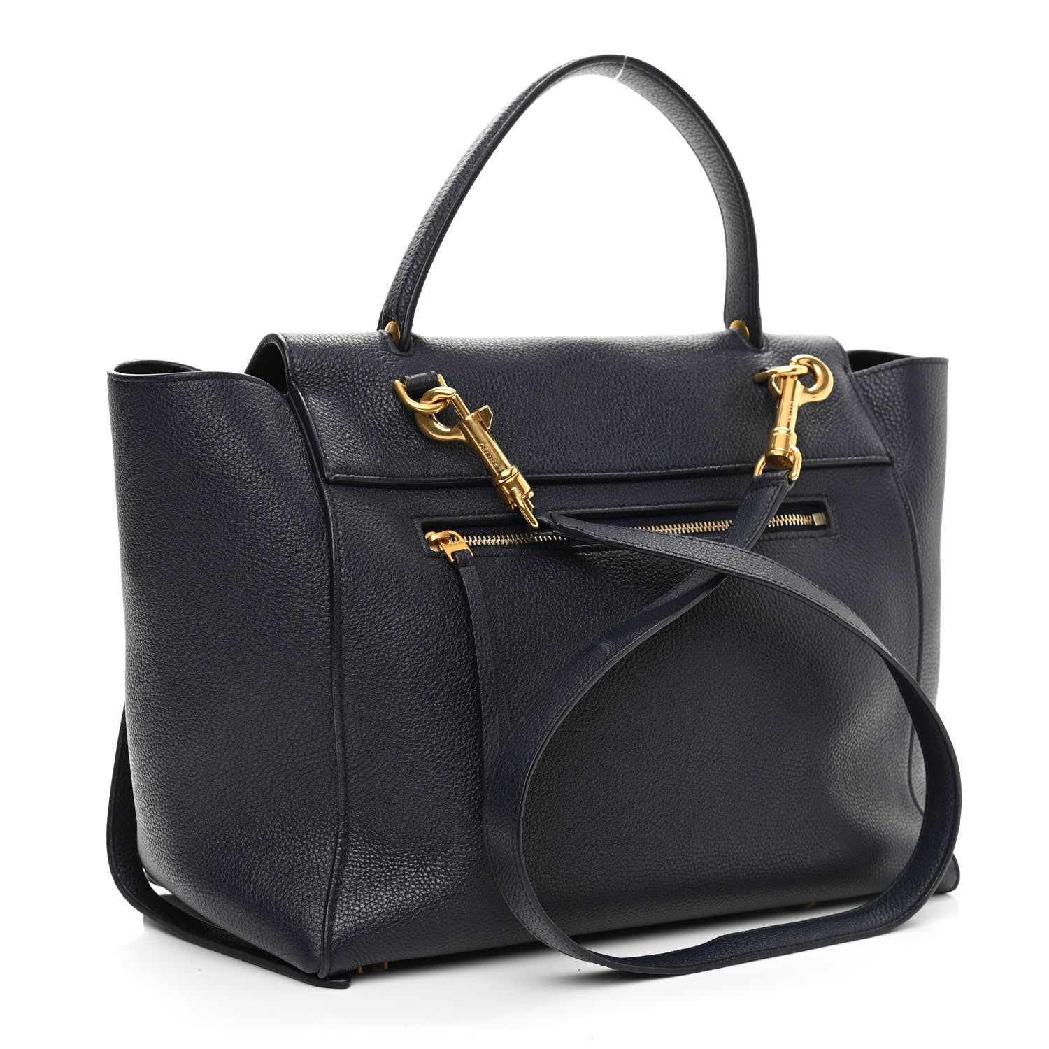 Celine Drummed Calfskin Mini Belt Bag Navy 3 of 12