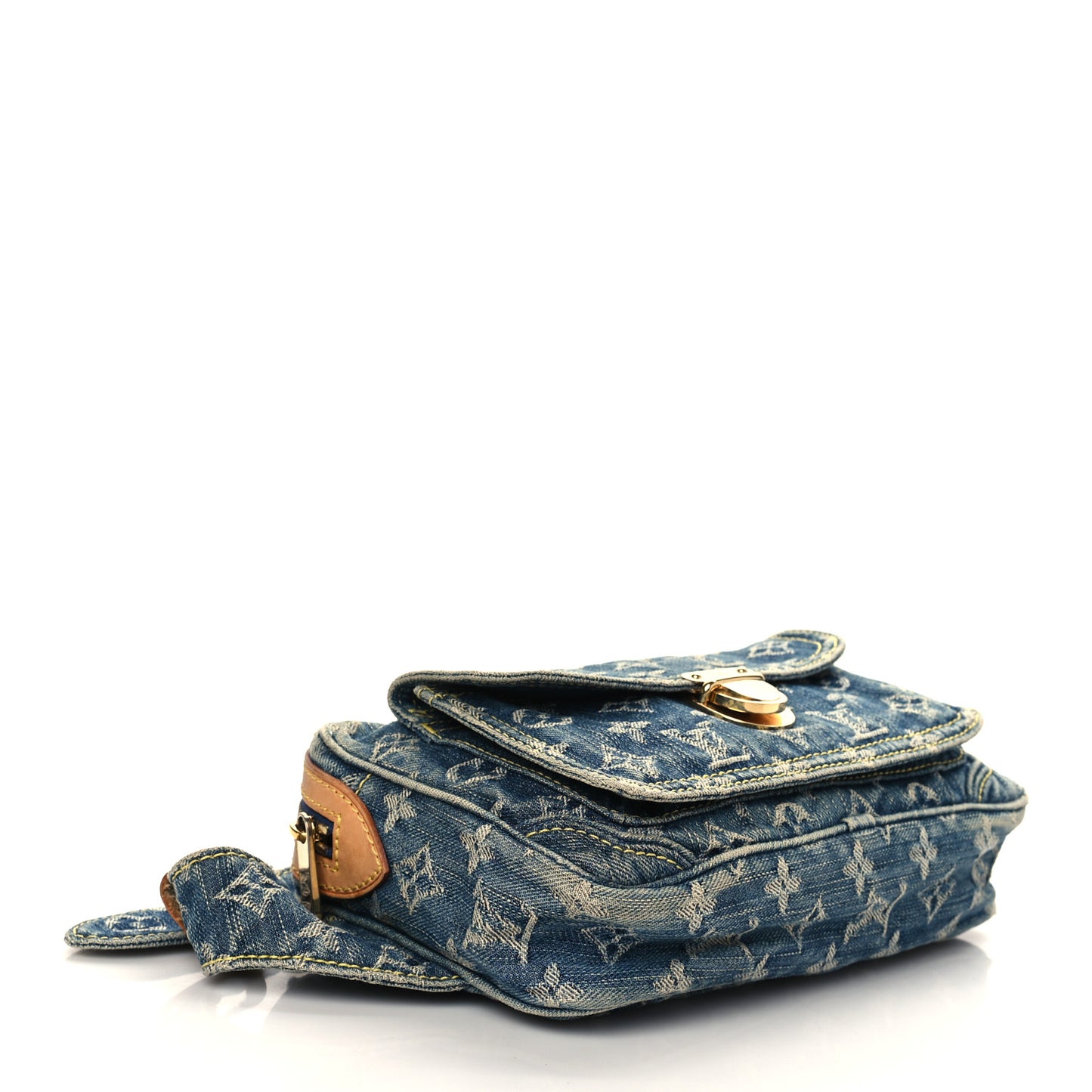 Monogram Denim Bum Bag Blue