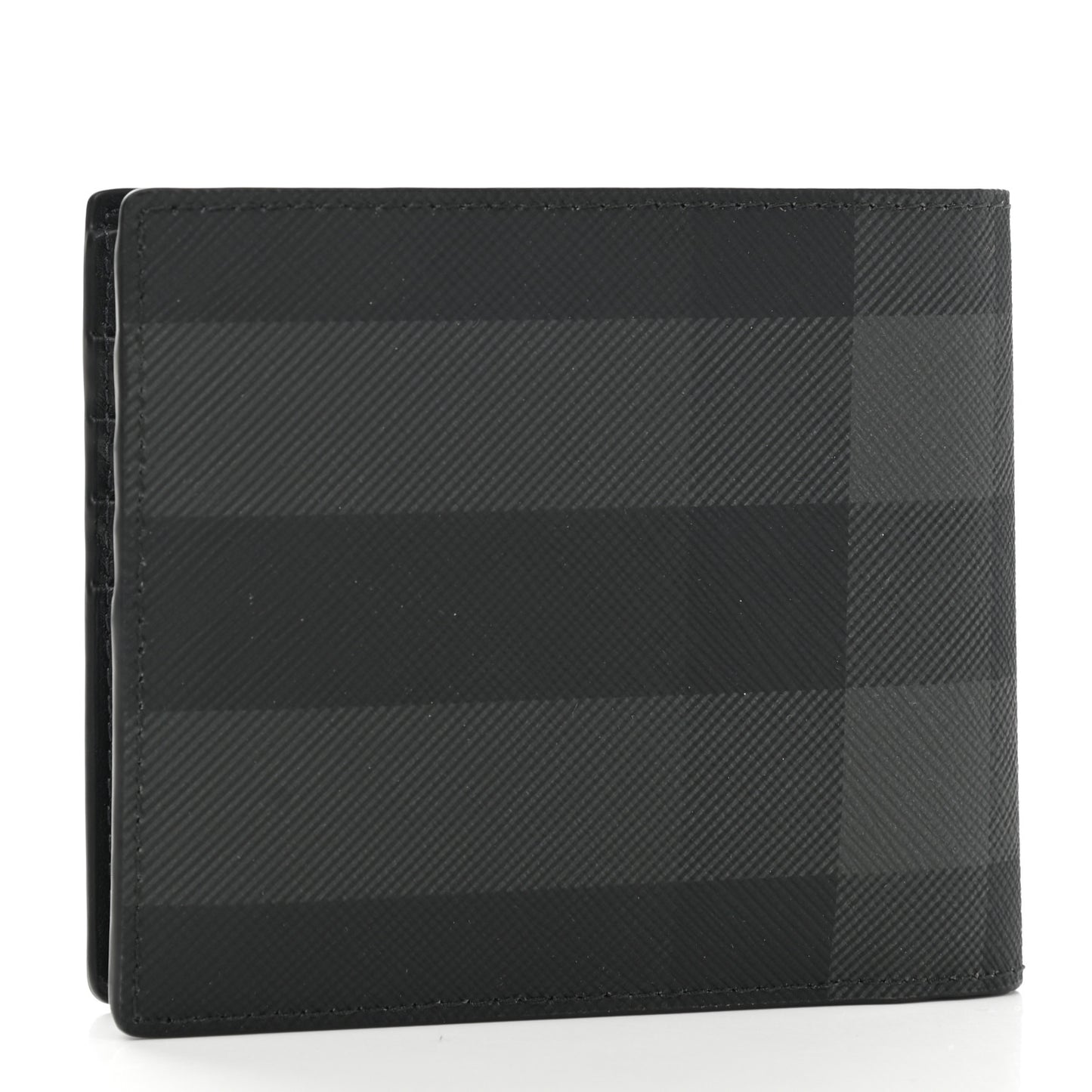 Charcoal Check Calfskin Bi-Fold Wallet