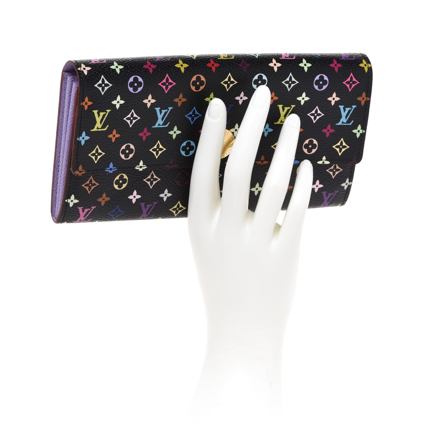 Monogram Multicolor Sarah Wallet Black Violet