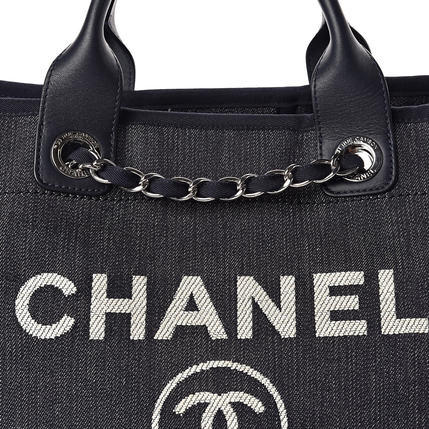 Denim Large Deauville Tote Dark Blue