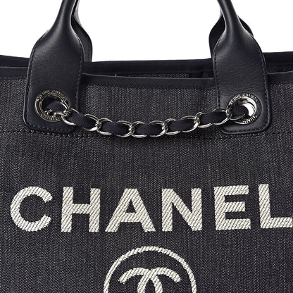 Chanel Denim Large Deauville Tote Dark Blue 11 of 11