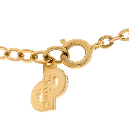 Christian Dior Metal CD Logo Oval Pendant Necklace Gold 5 of 5