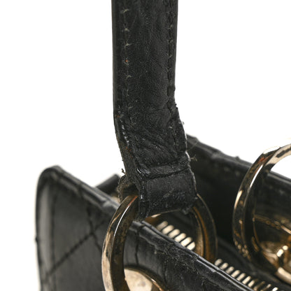 Christian Dior Calfskin Cannage Stitched Small Lady East West Lady Dior Black 9 of 12