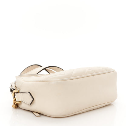 Gucci Calfskin Matelasse Mini GG Marmont Chain Shoulder Bag White 4 of 11