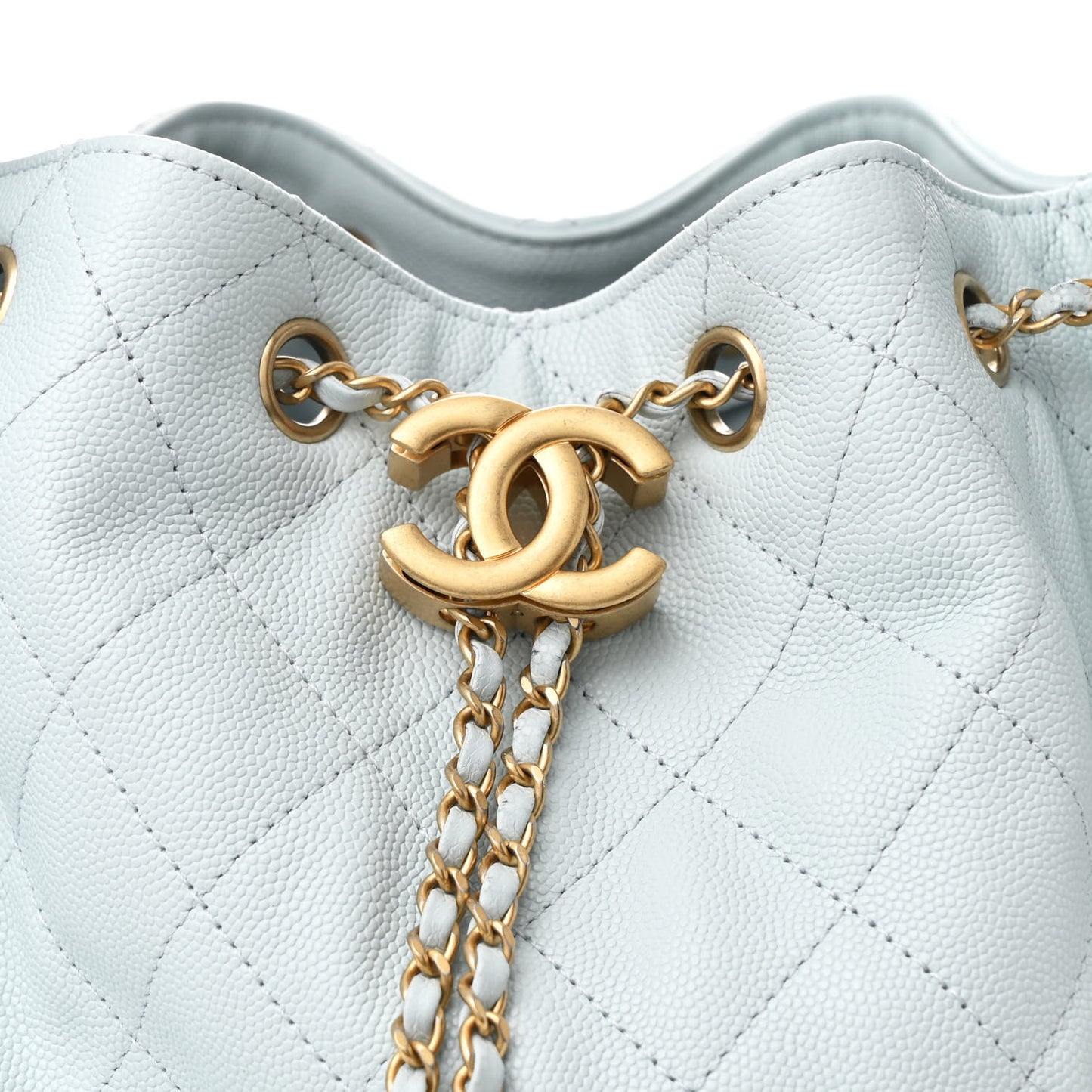 Caviar Quilted Medium Chanel 25 Handbag Light Blue