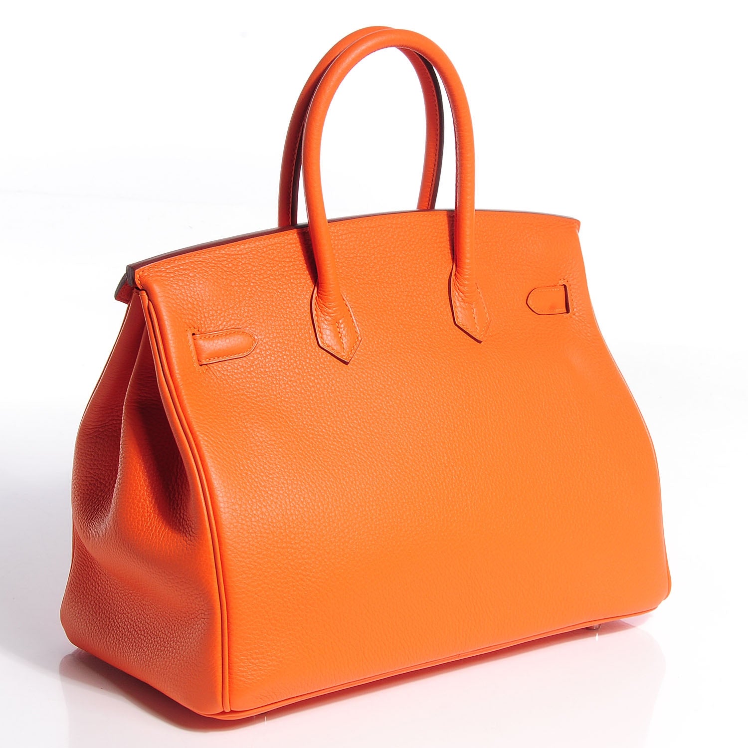 Hermes Taurillon Clemence Birkin 35 Feu Orange 3 of 29