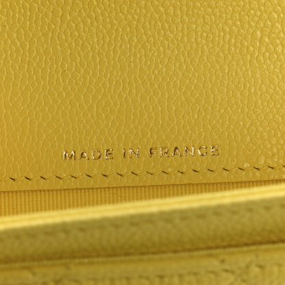 Chanel Caviar Quilted Flap Card Holder Wallet Yellow 7 of 8
