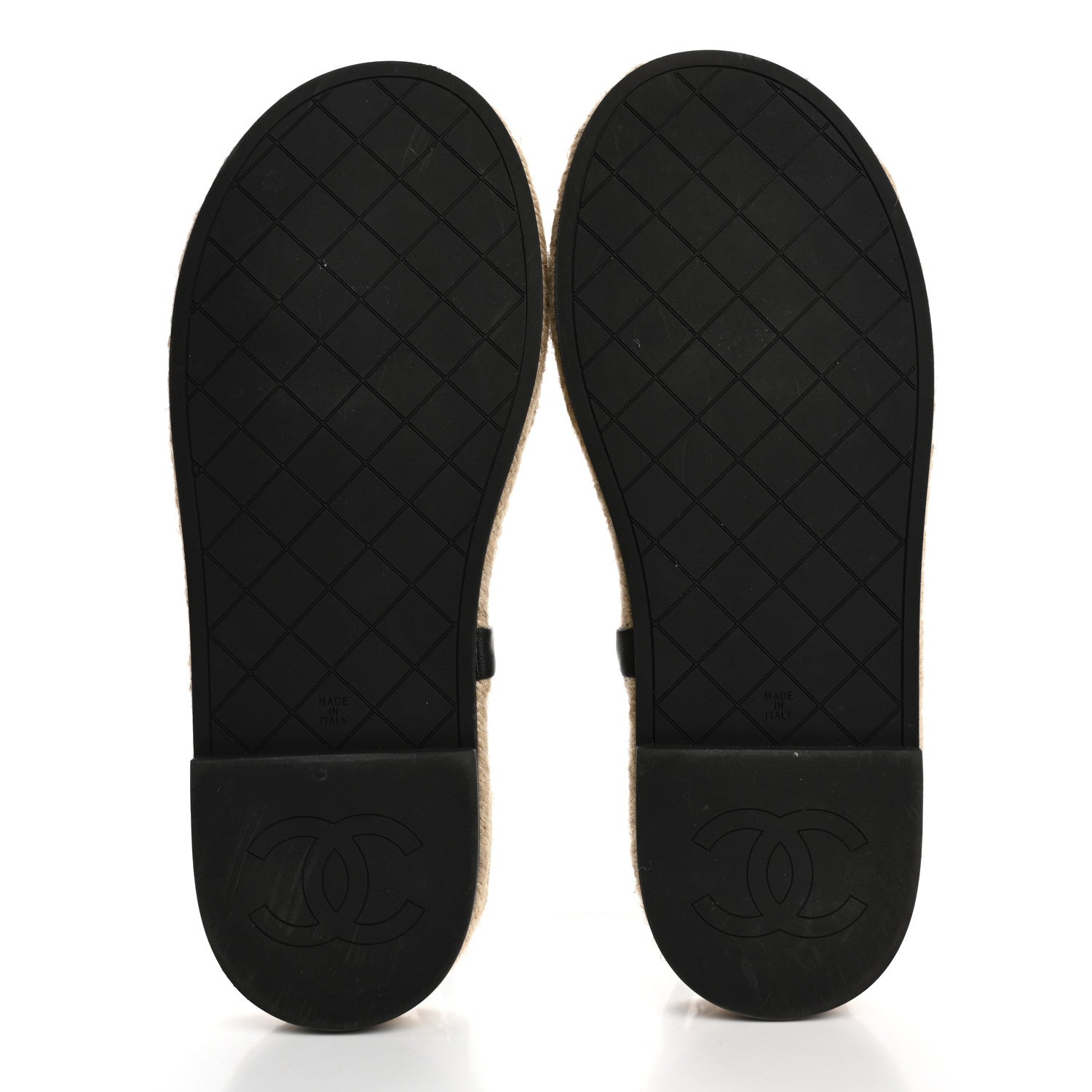 Chanel Lambskin Chain CC Thong Espadrille Sandals 41 Black 6 of 10