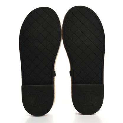 Chanel Lambskin Chain CC Thong Espadrille Sandals 41 Black 6 of 10