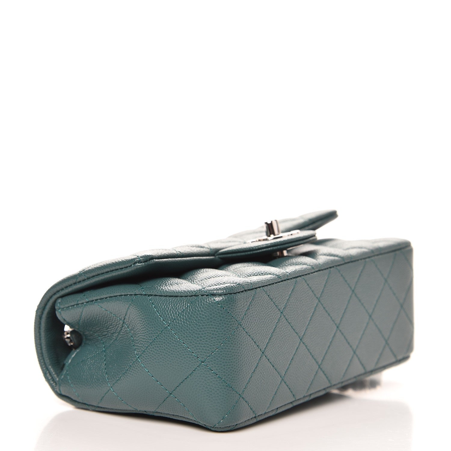 Chanel Caviar Quilted Mini Rectangular Flap Green 4 of 8