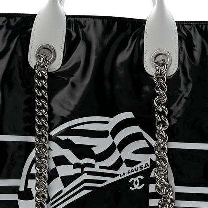 Chanel Vinyl Large La Pausa Bay Shopping Bag Black 8 of 12