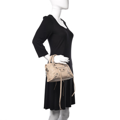 Balenciaga Agneau Classic Silver Hardware Mini City Logo Strap Beige Tapioca 3 of 11