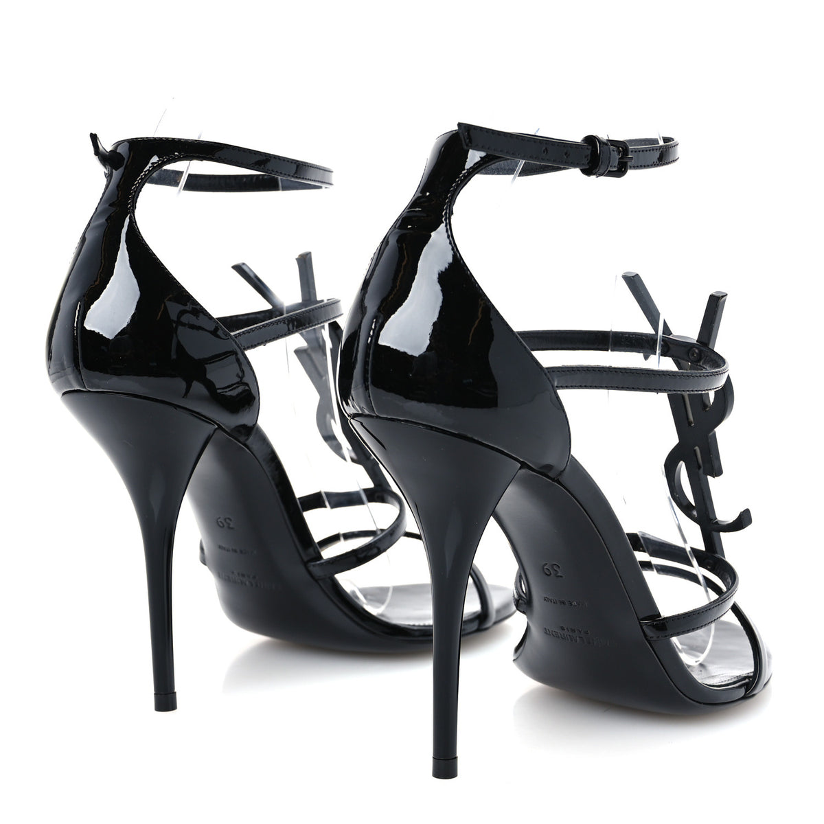 Vernice Chiffon Cassandra 100 Ankle Strap Sandals 39 Black