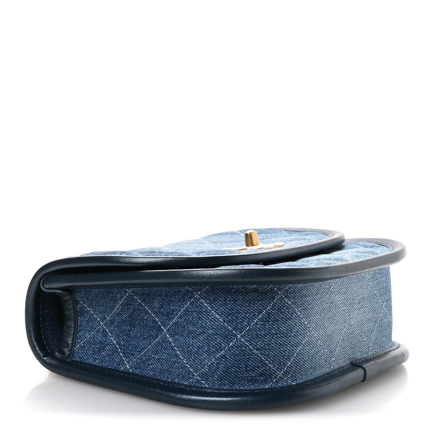 Chanel Washed Denim Quilted Small Messenger Flap Blue 4 of 11