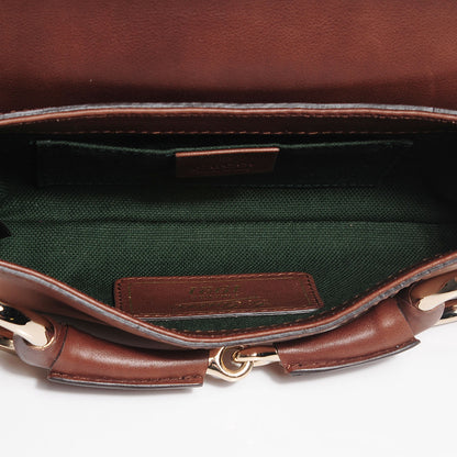 Gucci Calfskin 1921 Horsebit Chain Clutch Winter Rose 5 of 8