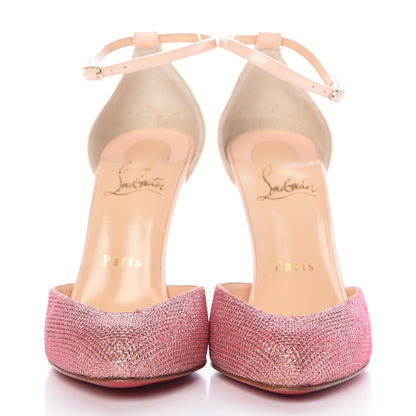 Christian Louboutin Glitter Fabric Patent Dollyla 100 Pumps 36.5 Poudre 2 of 8