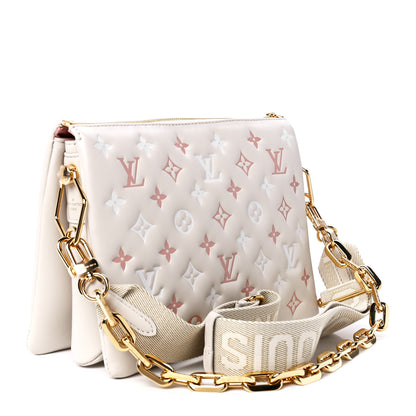 Louis Vuitton Lambskin Embossed Monogram Coussin PM Natural Creme 3 of 10