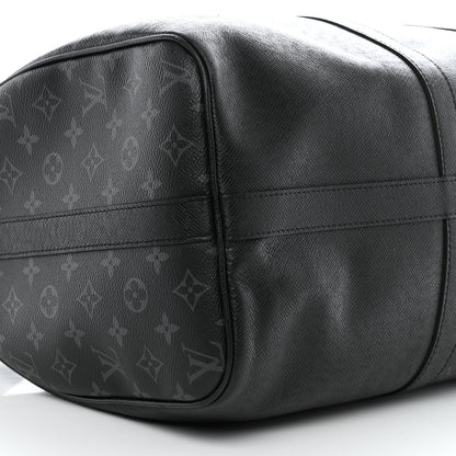 Louis Vuitton Taiga Monogram Eclipse Keepall Bandouliere 50 Black 7 of 8