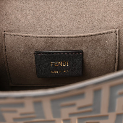 Fendi Vitello Century F is Fendi Bi-Color FF 1974 Embossed Small Kan I Shoulder Bag Fragola Maya Black 6 of 10