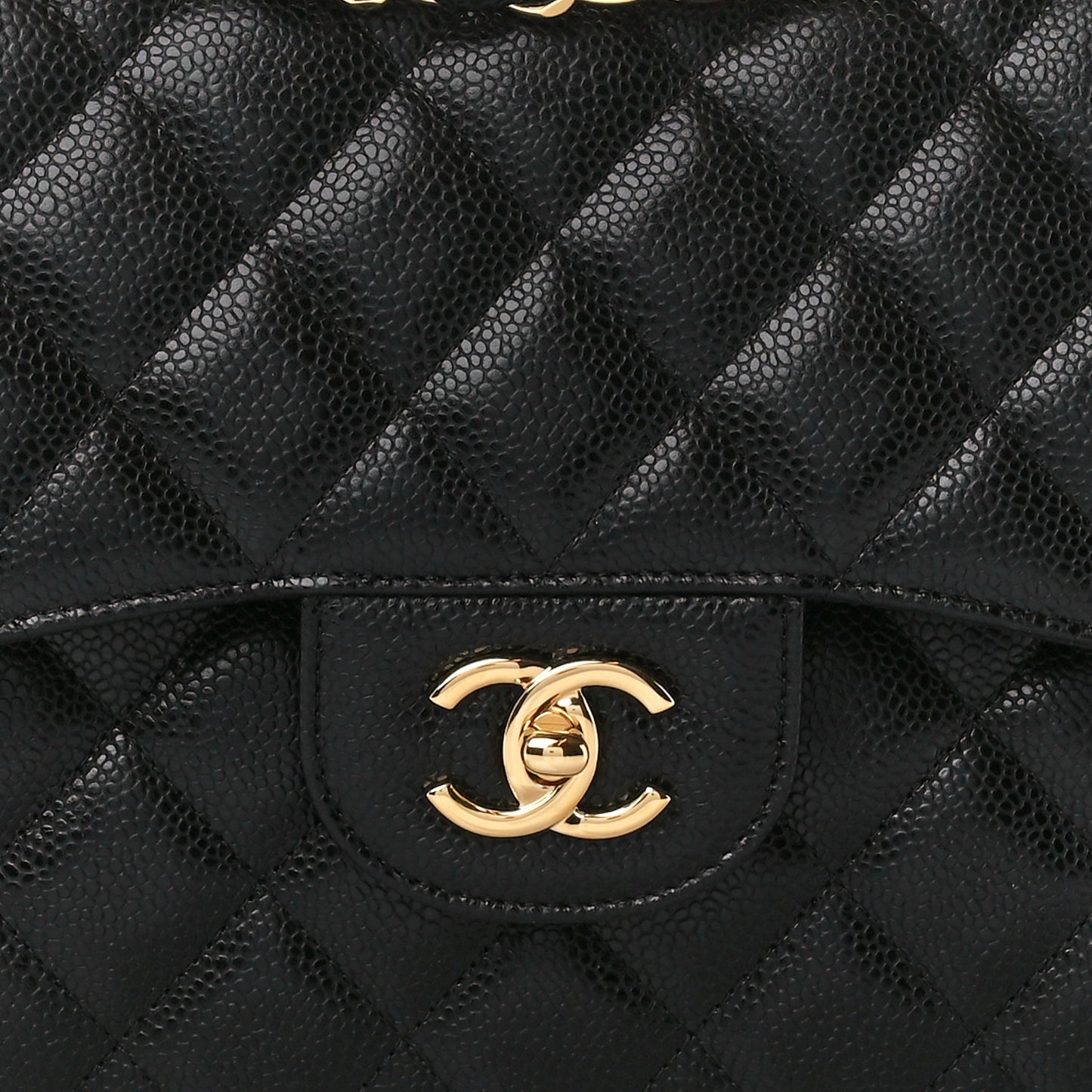 Caviar Quilted Jumbo Double Flap Black