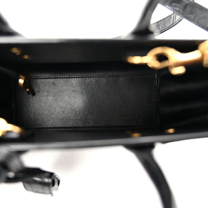 Saint Laurent Calfskin Crocodile Embossed Nano Sac De Jour Black 5 of 10