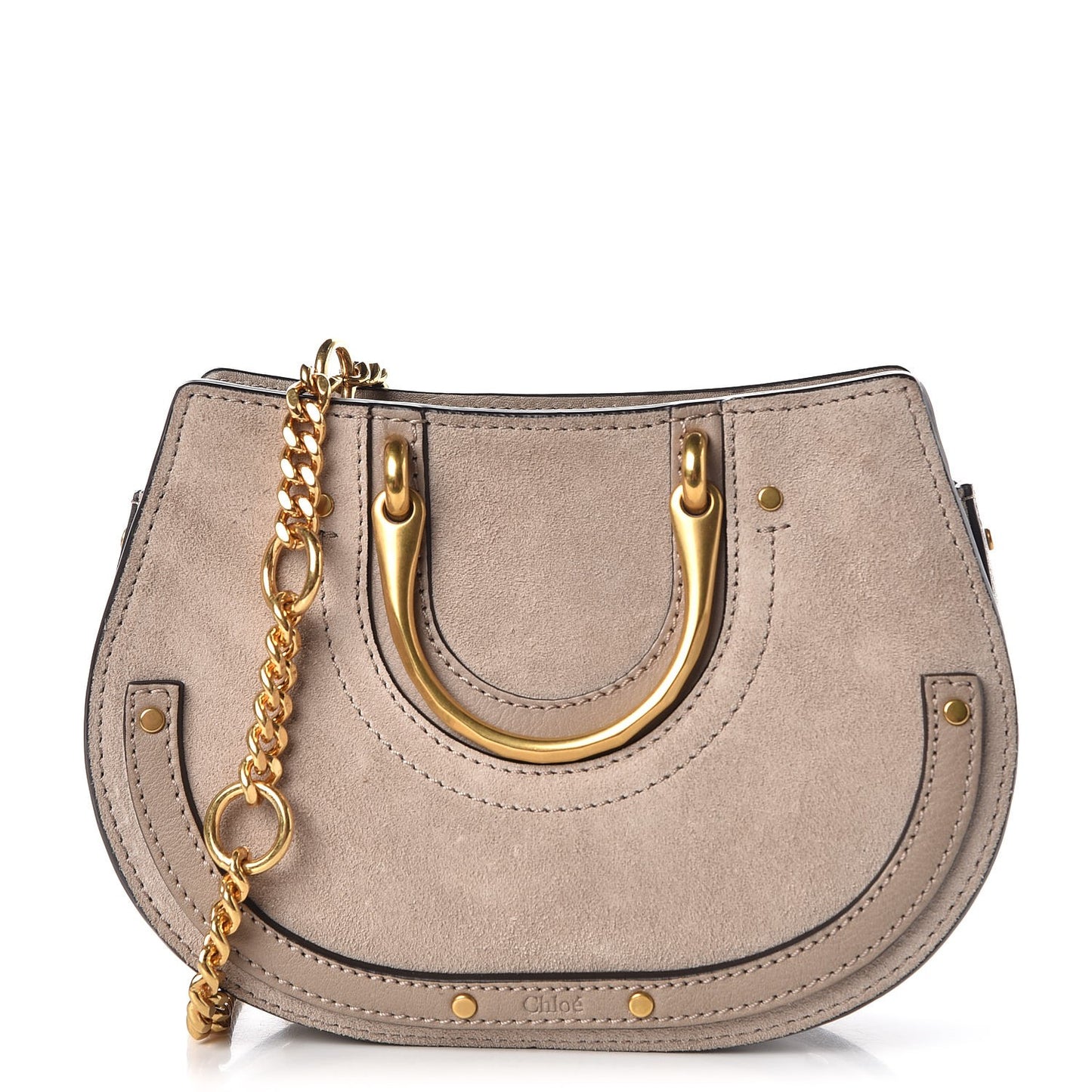 Calfskin Suede Mini Pixie Signature Belt Bag Motty Grey