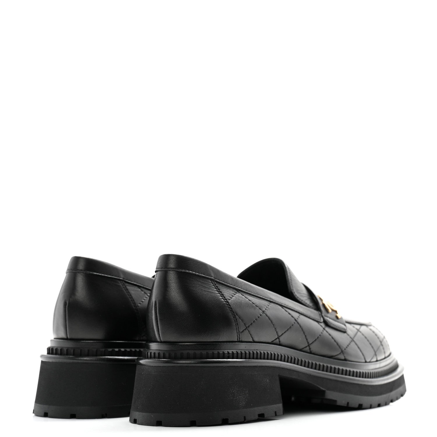 Chanel Calfskin Quilted CC Mocassin Loafers 41 Black 4 of 12