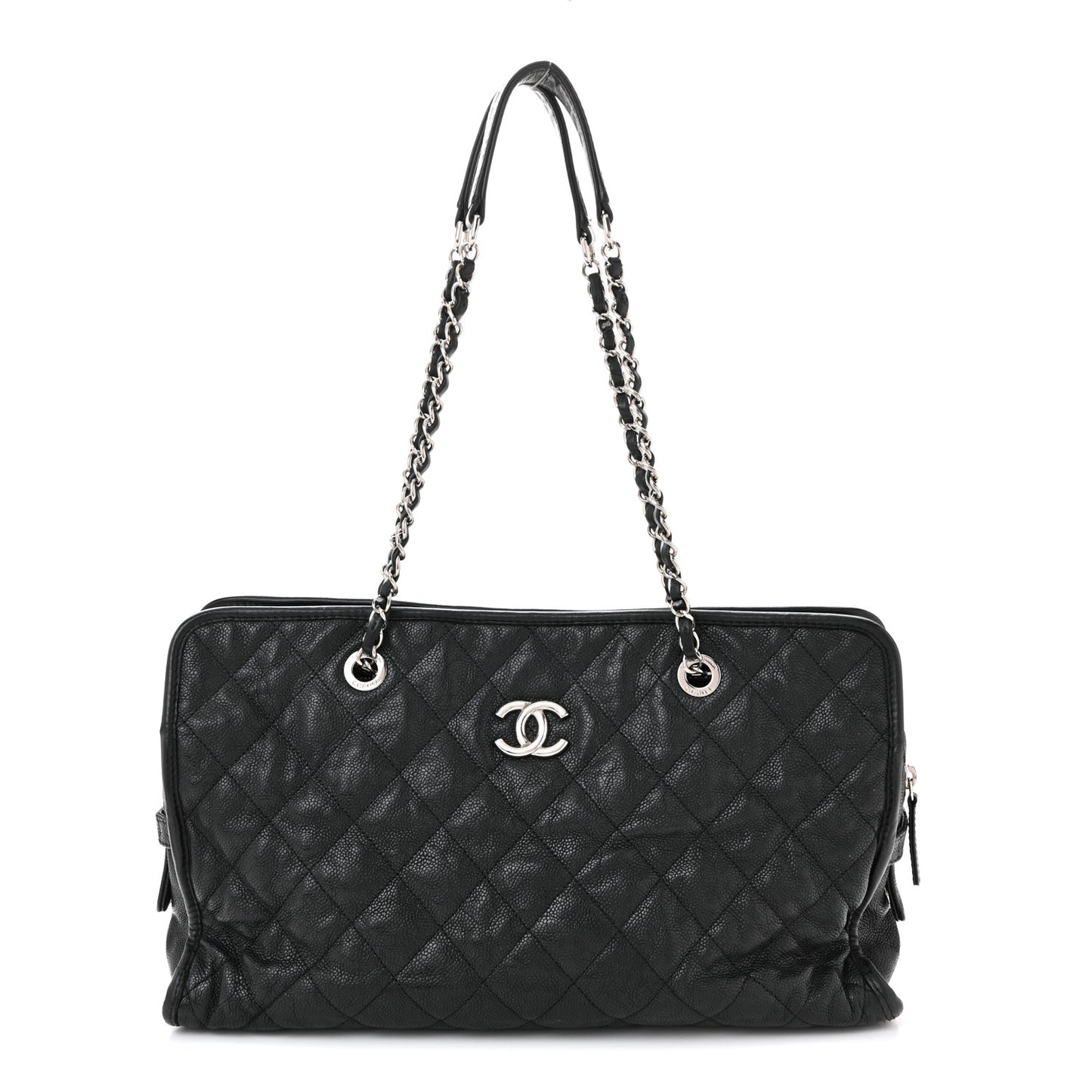 Caviar Quilted French Riviera Tote Black